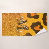 Goldener Glitzer Leopard Print Badehandtuch (Badehandtuch)
