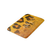 Goldener Glitzer Leopard Print Badematte (Schrägansicht)