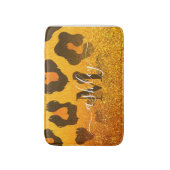 Goldener Glitzer Leopard Print Badematte (Vorderseite Vertikal)