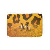 Goldener Glitzer Leopard Print Badematte (Vorderseite)