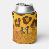 Goldener Glitzer Leopard Print Dosenkühler (Kanne Rückseite)
