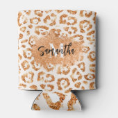 Goldener Glitzer Leopard Print Dosenkühler (Rückseite)