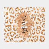 Goldener Glitzer Leopard Print Fleecedecke (Vorderseite (Horizontal))