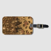Goldener Glitzer Leopard Print Gepäckanhänger (Vorderseite (Horizontal))