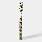 Goldener Glitzer Leopard Print iPhone Hülle (Rechte Seite)