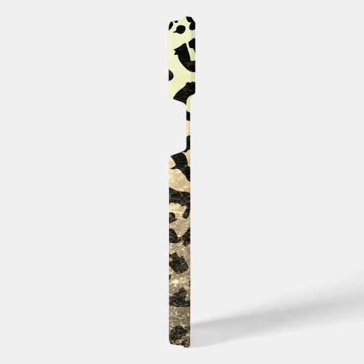 Goldener Glitzer Leopard Print iPhone Hülle (Rechte Seite)