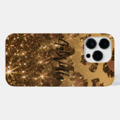 Goldener Glitzer Leopard Print iPhone Hülle (Rückseite (Horizontal))