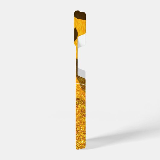 Goldener Glitzer Leopard Print iPhone Hülle (Linke Seite)