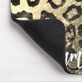 Goldener Glitzer Leopard Print Mousepad (Ecke)
