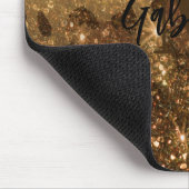 Goldener Glitzer Leopard Print Mousepad (Ecke)