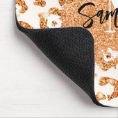 Goldener Glitzer Leopard Print Mousepad (Ecke)