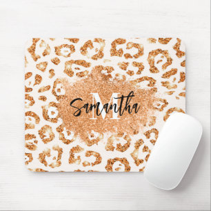 Goldener Glitzer Leopard Print Mousepad