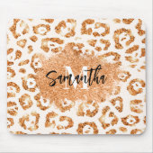 Goldener Glitzer Leopard Print Mousepad (Vorne)