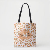 Goldener Glitzer Leopard Print Tasche (Vorderseite)