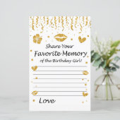 Goldener Glitzer Lieblingsgedächtnis der Geburtsta (Stehend Vorderseite)