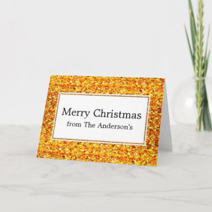 Goldener Glitzer Look Elegante Frohe Weihnachtskar Feiertagskarte