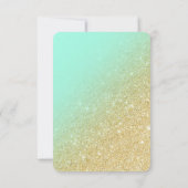 Goldener Glitzer Minze grün Ober Babysprinkett 2 Einladung (Rückseite)