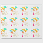 Goldener Glitzer mit bunten Palmen Geschenkpapier (Flach)