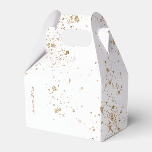 Goldener Glitzer mit elegantem Textil Geschenkschachtel (Rückseite)