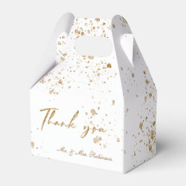 Goldener Glitzer mit elegantem Textil Geschenkschachtel