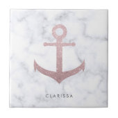 Goldener Glitzer mit kleinem Rose und weißem Marmo Fliese (Vorderseite)