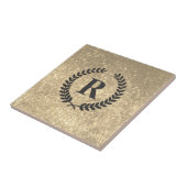 Goldener Glitzer mit Monogramm Fliese (Seite)