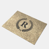 Goldener Glitzer mit Monogramm Fußmatte (Schrägansicht)