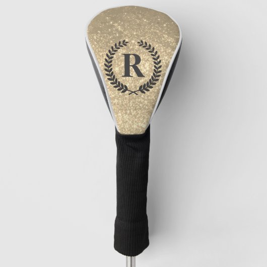 Goldener Glitzer mit Monogramm Golf Headcover (Vorderseite)