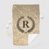 Goldener Glitzer mit Monogramm Golfhandtuch (Insitu)