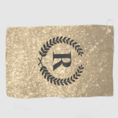 Goldener Glitzer mit Monogramm Golfhandtuch (Horizontal)