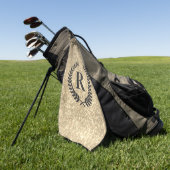 Goldener Glitzer mit Monogramm Golfhandtuch (Gras)