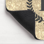 Goldener Glitzer mit Monogramm Mousepad (Ecke)