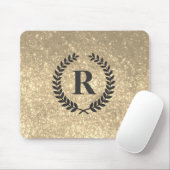Goldener Glitzer mit Monogramm Mousepad (Mit Mouse)