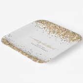 Goldener Glitzer Name Frohe Weihnachten Weiß Pappteller (Gewinkelt)