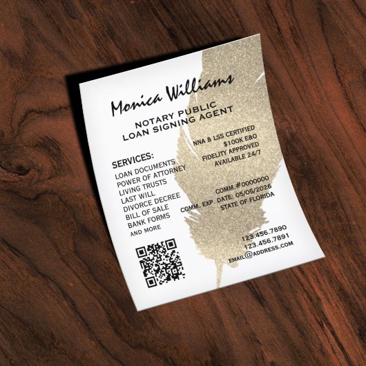 Goldener Glitzer Notar Flyer