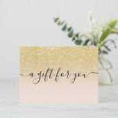 Goldener Glitzer Ober Geschenkgutschein (Stehend Vorderseite)