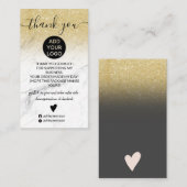 Goldener Glitzer ombre schicke Marmor Auftrag Viel Visitenkarte (Vorne/Hinten)