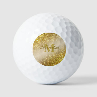 Goldener Glitzer personalisiert Golfball