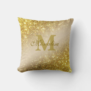 Goldener Glitzer personalisiert Kissen