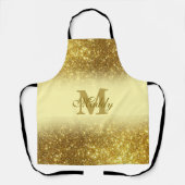 goldener Glitzer personalisiert Schürze (Vorderseite)