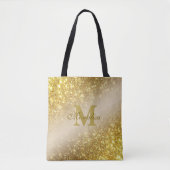 Goldener Glitzer personalisierte Tasche (Vorderseite)