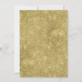 Goldener Glitzer Pferderattel bis Geburtstag Einla Einladung (Rückseite)