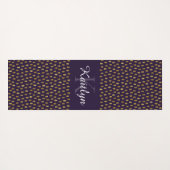 Goldener Glitzer Pinselstriche Lila Yogamatte (Rückseite (Horizontal))