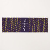 Goldener Glitzer Pinselstriche Lila Yogamatte (Vorderseite (Horizontal))