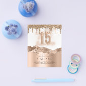 Goldener Glitzer Quinceanera 15. Flyer (Einzeln)