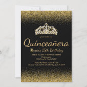 Goldener Glitzer, Quinceanera Einladungen (Vorderseite)
