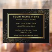 Goldener Glitzer Rahmen Schwarzer Text Beruflich Fensteraufkleber (Blatt 2)