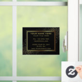 Goldener Glitzer Rahmen Schwarzer Text Beruflich Fensteraufkleber (Zuhause)
