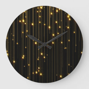 Goldener Glitzer Rain Light Vorhang Große Wanduhr