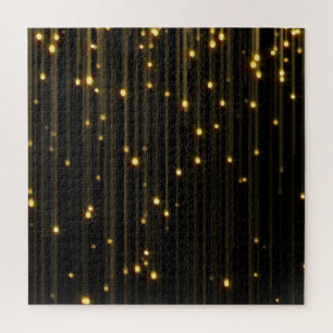 Goldener Glitzer Rain Light Vorhang Puzzle